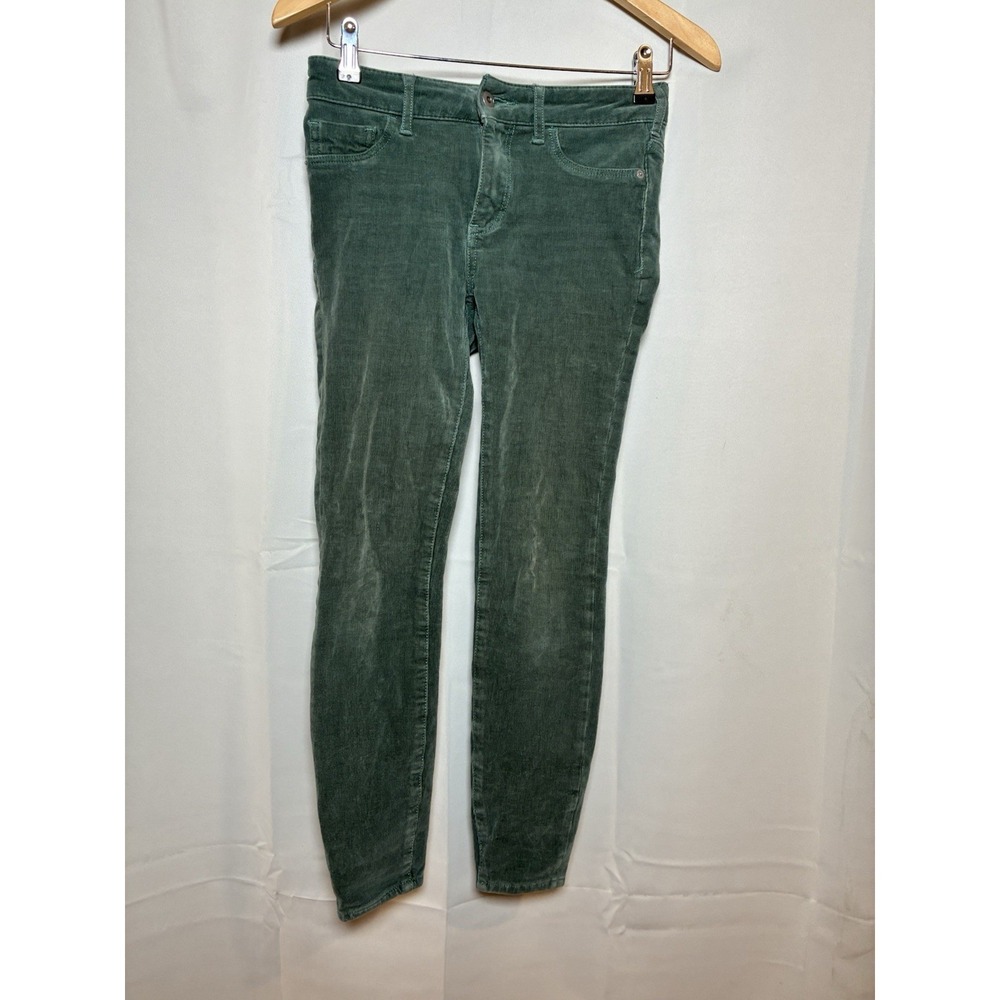 Pilcro Anthropologie Corduroy Pants Women's 25 High Rise Skinny Green Teal